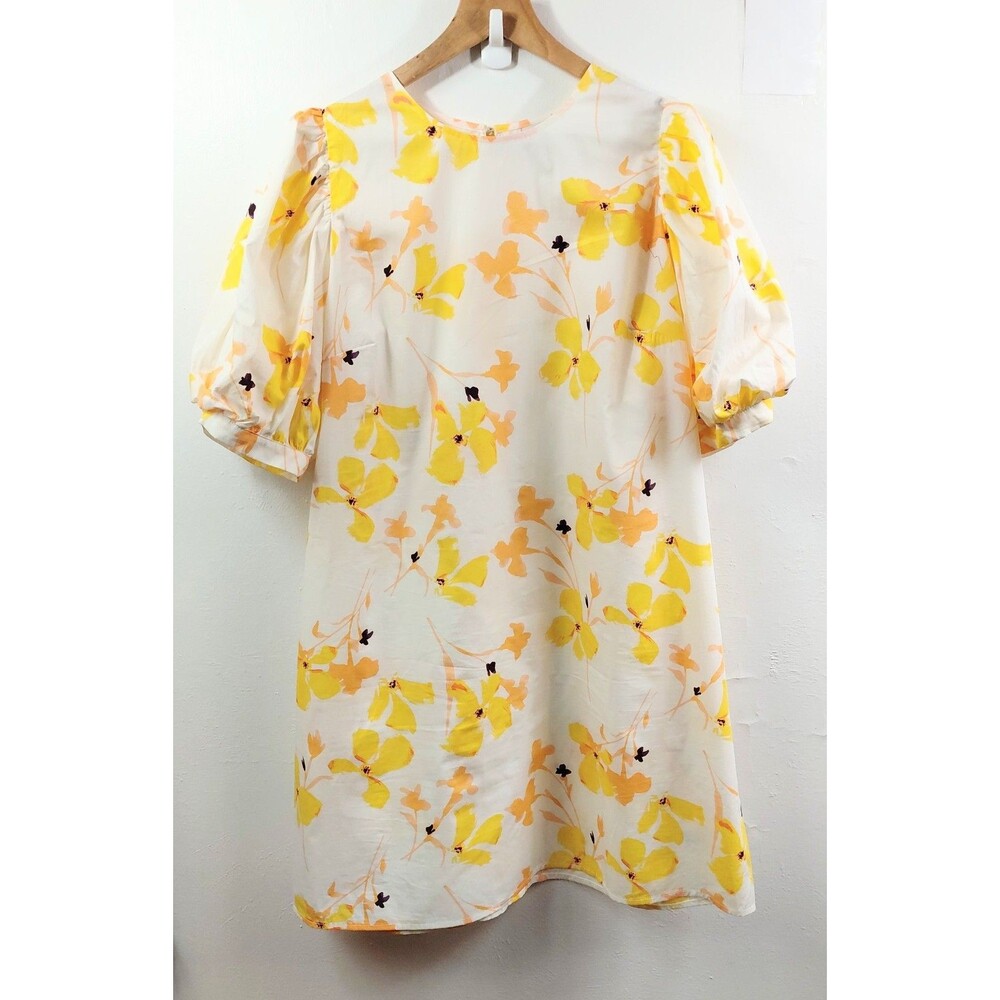 A New Day Women's Floral Print Puff-Sleeve Dress XL
